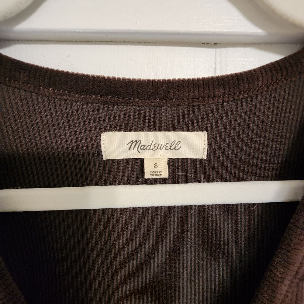 Madewell Corduroy Tie-Front Faux-Wrap Top - Picture 8 of 8